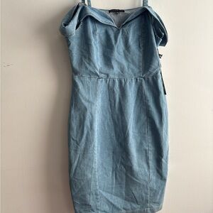 Haute Monde Blue Sweetheart Sheath Dress